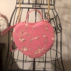 Pink heart crossbody bag